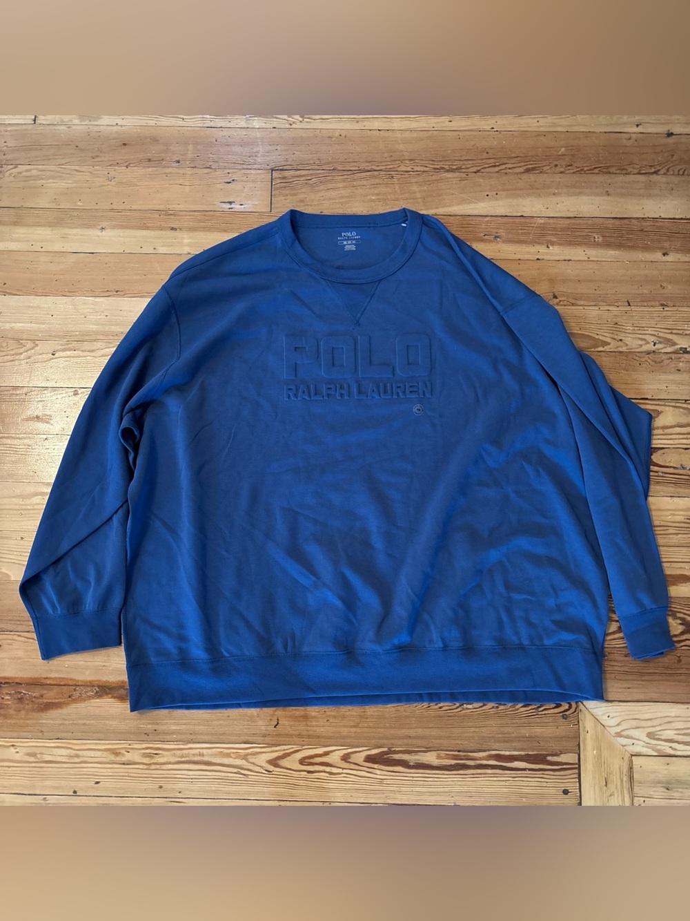 Logo-Embossed Double-Knit Sweatshirt 5XB NWOT Polo Ralph Lauren Light Navy